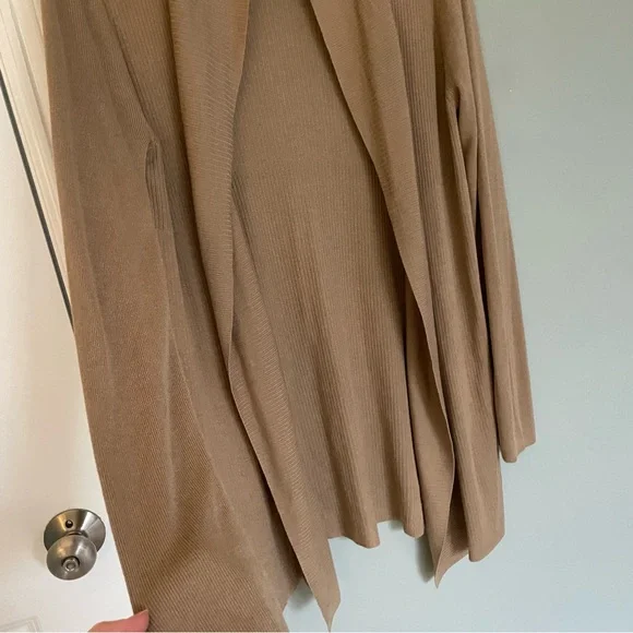 Theory Dorinsa O Honey Open Cardigan Duster Sweater - Picture 5 of 11